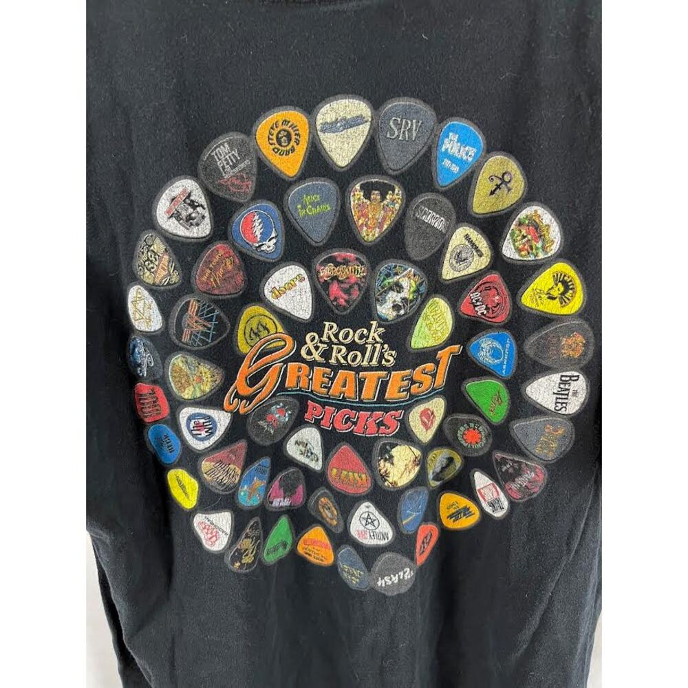 Mens Rare t shirt  Guitar Band Picks L Brand Taboo Good Condition (i2/23)
